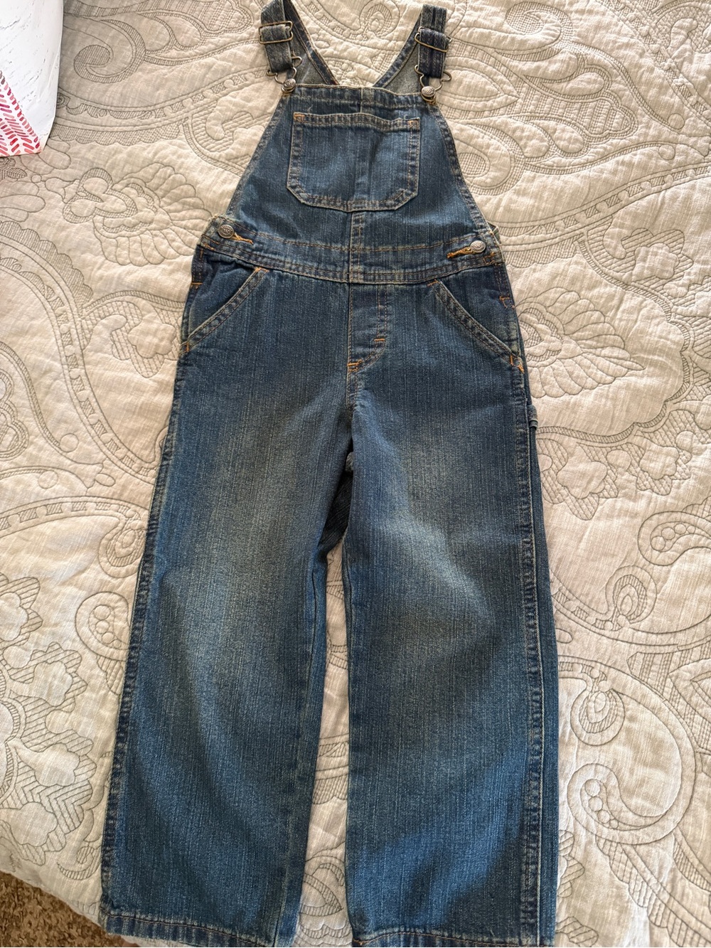 Wrangler Dark Blue Denim Kids Overalls with Front Bib size 5 NWT